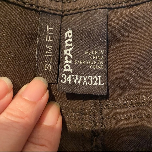 PRANA Men Brown Slim Fit Pants Size 34x32 - Picture 8 of 12
